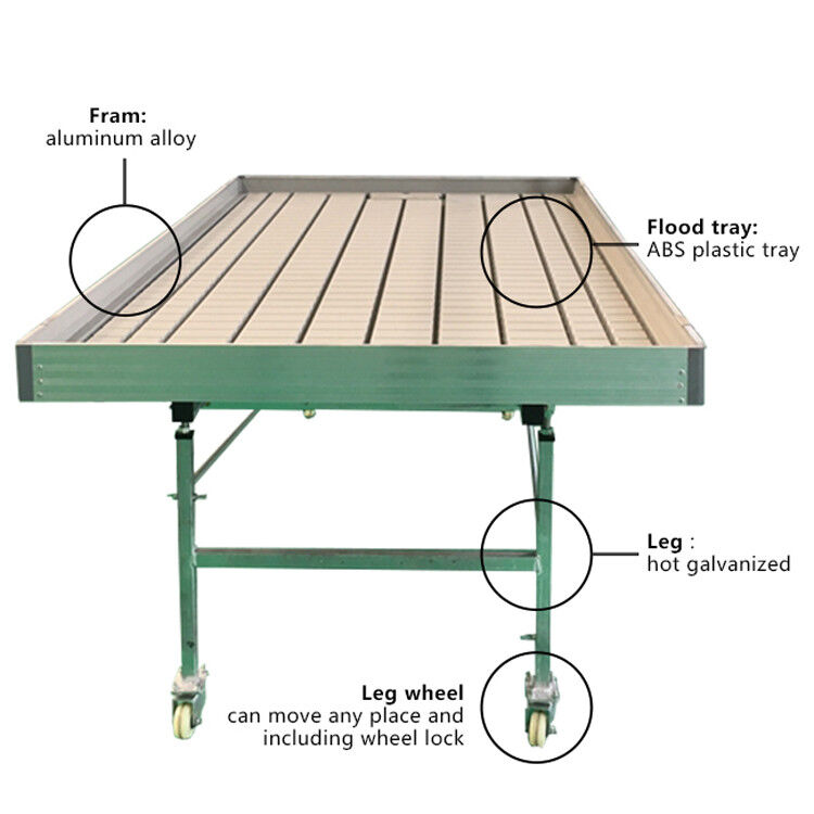 Φυτώριο θερμοκηπίου Ebb Flow Seedling Rolling Bench Grow Tables για την καλλιέργεια διαφόρων τύπων φυτών